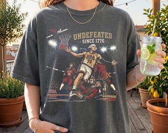 Undefeated Since 1776 Shirt, George Washington Basketball Tee, Funny Patriotic T-Shirt, 4th of July Gift, USA Graphic Tee, Comfort Colors
