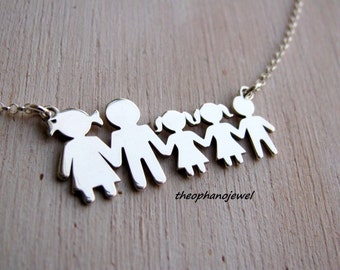 Family necklace - Mother/ Father/ Children pendant- Personalized family pendant- mothers day gift