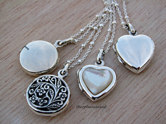 Heart Locket in Sterling Silver 925 Round Locket Mens Locket