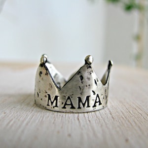 MAMA- Black oxidized crown ring, above knuckle ring, tiara ring, black silver midi ring, chevalier ring, princess ring, 925 sterling band