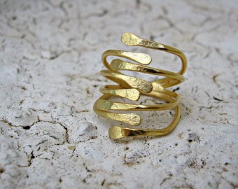 Gold armor ring / contemporary gold ring / minimal knuckle ring / midi ring / gold customized ring / anniversary ring / above knuckle ring