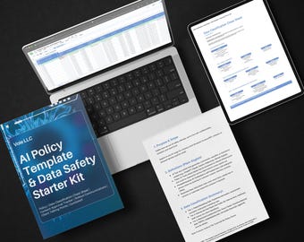 AI Usage Policy Template for Teams | Employee Guidelines & Data Safety Kit, Editable Word Doc