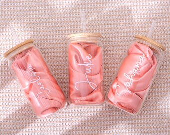 Gepersonaliseerde ijskoffiekop met deksel en rietje, cadeaus bruidsmeisje, bruidsmeisje cadeau, huwelijkscadeau, cadeau voor moeder, gunst, vrouwencadeaus