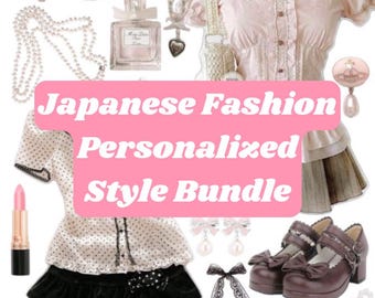 Pacote de Moda Japonesa Personalizado com Estilo Misterioso - Jirai Kei, Gyaru, Jojifuku, Lolita, Mori Kei, etc. [Peças de segunda mão, brechós e vintage]