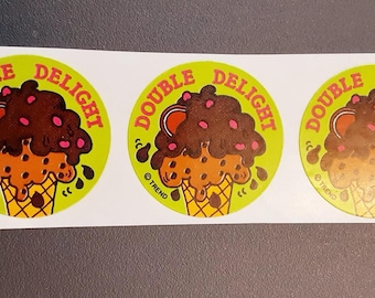 vintage 80's Trend double delight ice cream glossy scratch 'n sniff sticker strip
