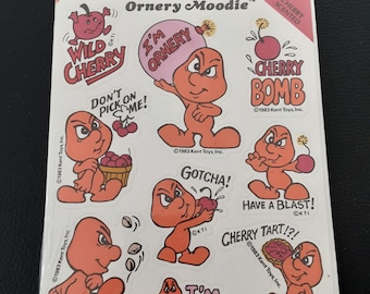 Vintage 80's Moodie Kent Toys cherry scratch 'n sniff sticker package
