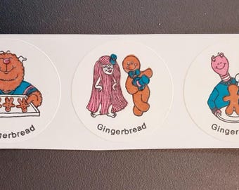 vintage 80's CTP Sniffy Gang gingerbread matte scratch 'n sniff sticker strip