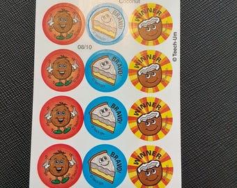 vintage Teech-Um scratch & sniff coconut small sticker sheet