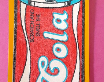 vintage 80's Mello Smello cola matte scratch 'n sniff sticker *used*
