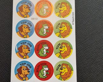 vintage Teech-Um scratch & sniff licorice small sticker sheet