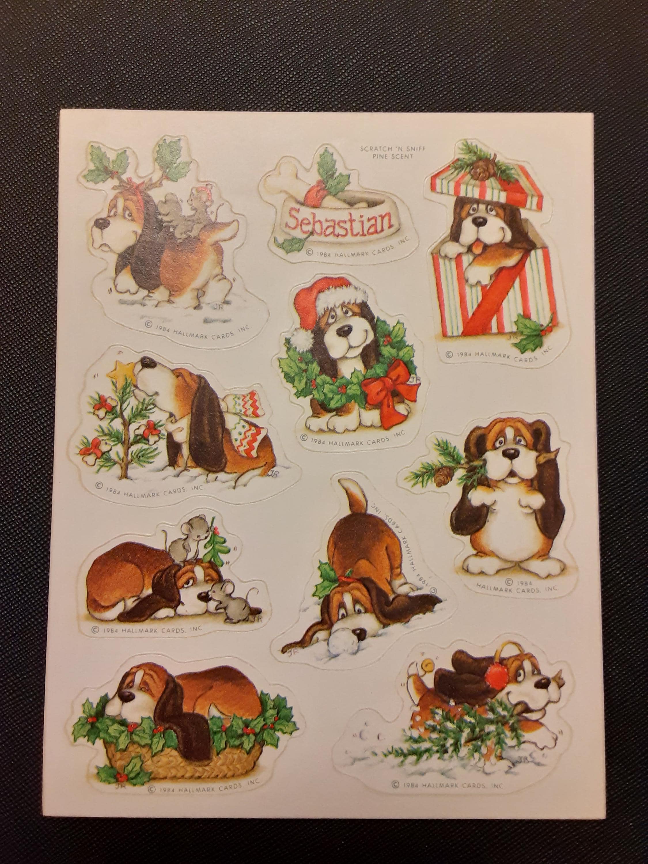 Vintage 80s Hallmark Scratch & Sniff Sebastian Basset Hound Sticker ...