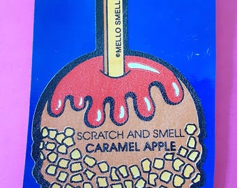 vintage 80's Mello Smello caramel apple matte scratch 'n sniff sticker *used*