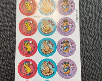 vintage Teech-Um scratch & sniff peanut butter small sticker sheet