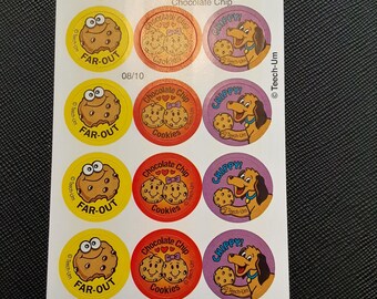 vintage Teech-Um scratch & sniff chocolate chip small sticker sheet