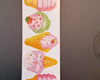 Peaceable Kingdom strawberry ice cream small scratch 'n sniff sticker strip