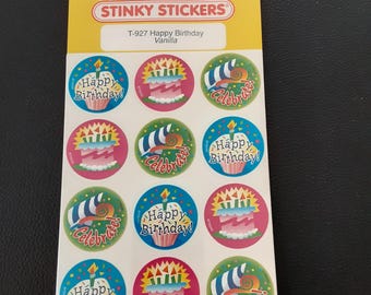 Vintage Trend Happy Birthday Vanilla scratch 'n sniff sticker pkg (5 sheets)