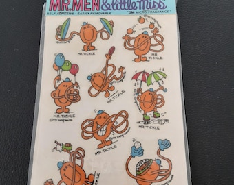 vintage 80's Mark 1 Mr. Men & Little Miss see-thru scratch n sniff sticker pkg
