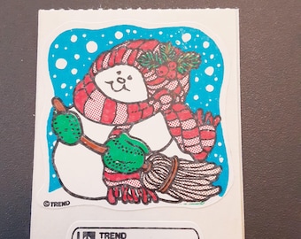 vintage 80s Trend snowman scratch and sniff sticker module