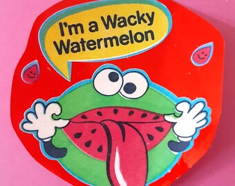 RARE! vintage 80's Sandylion watermelon matte scratch 'n sniff sticker *used*
