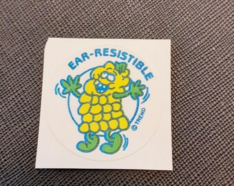 vintage 80's Trend matte corn ear-resistible scratch 'n sniff sticker