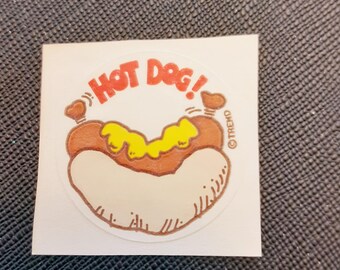 vintage 80's Trend matte hot dog scratch 'n sniff sticker