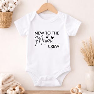 New to the crew babybody pregnancy announcement, Personalized present babyshower, baby announcer