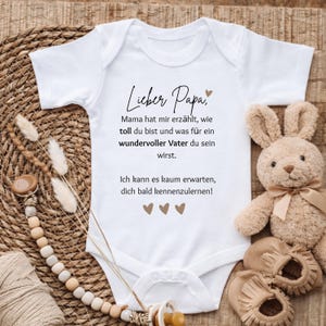 Personalisierbarer Baby Body, Geschenk für werdende Väter, Lieber Papa Body, Schwangerschaftsverkündung, Babygeschenk, werdender Papa