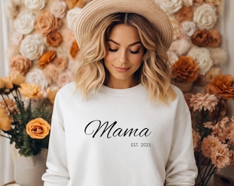 Personalised Mama Sweatshirt, Minimalist T-Shirt, Mother's Day Gift, Modern Mama Hoodie, Pregnancy Announcement Tee, New Mom To Be Gift