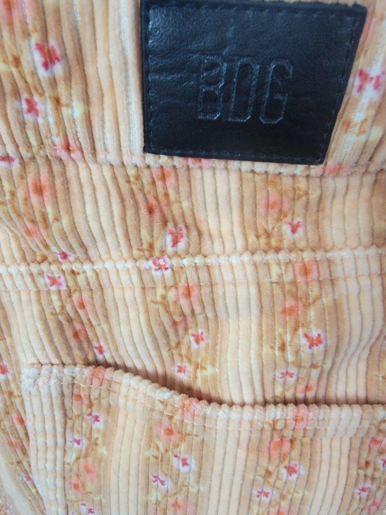 BDG Urban Outfitters Corduroy Floral Mini Skirt High Rise Peach Women Size L Y2K image 11