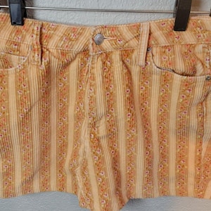 BDG Urban Outfitters Corduroy Floral Mini Skirt High Rise Peach Women Size L Y2K image 1