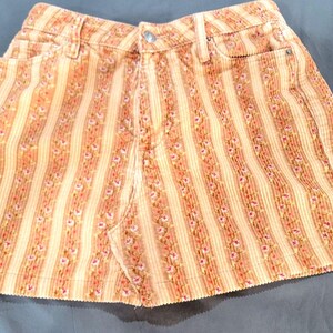 BDG Urban Outfitters Corduroy Floral Mini Skirt High Rise Peach Women Size L Y2K image 4