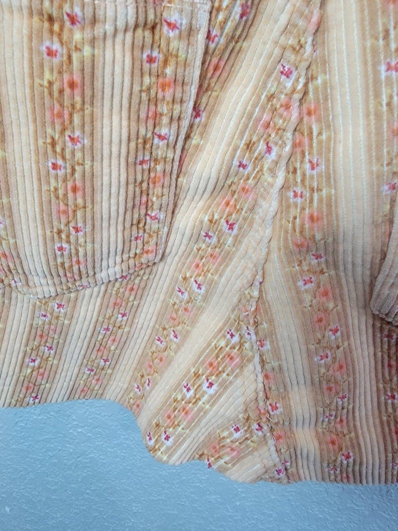 BDG Urban Outfitters Corduroy Floral Mini Skirt High Rise Peach Women Size L Y2K image 12