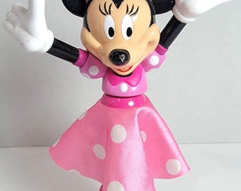 Disneyland Minnie Mouse Dancing Pink Polka Dot Dress Motion Toy Early 2000's