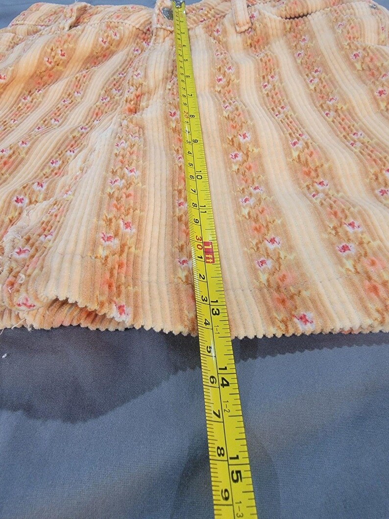 BDG Urban Outfitters Corduroy Floral Mini Skirt High Rise Peach Women Size L Y2K image 8