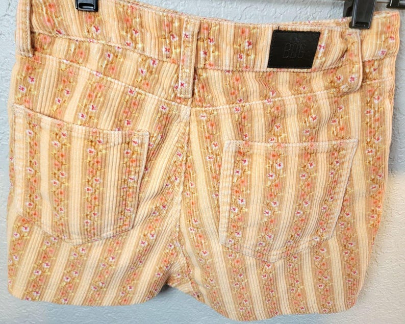 BDG Urban Outfitters Corduroy Floral Mini Skirt High Rise Peach Women Size L Y2K image 2
