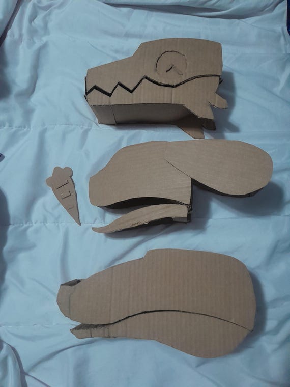 Cardboard dragon puppet bases