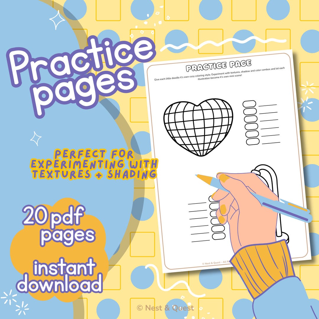 20 Cozy Practice Pages for Coloring | Shading and Texture Worksheets ...