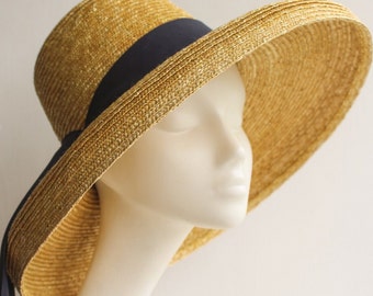 Straw Sun Hat ''MIRABELE'' with Wide Brim - Wedding Guest - Kentucky Derby - Straw Vacation Hat