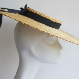 Edwardian Boater Hat ''MONTPELLIER BEAU'' Hat in Fine Natural Straw Weddings Royal Ascot Ladies Day Derby Hat image 3