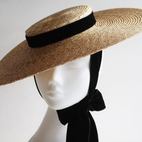 Natural Straw Boater Sun Hat With Ribbon Tie and a Detachable - Etsy