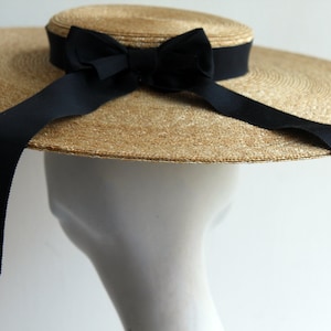 Edwardian Boater Hat ''MONTPELLIER BEAU'' Hat in Fine Natural Straw Weddings Royal Ascot Ladies Day Derby Hat image 2