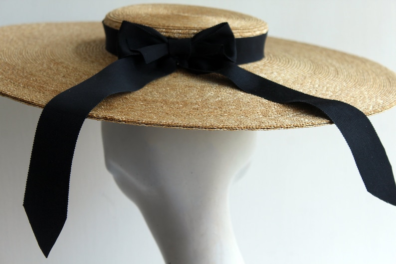 Edwardian Boater Hat ''MONTPELLIER BEAU'' Hat in Fine Natural Straw Weddings Royal Ascot Ladies Day Derby Hat image 2