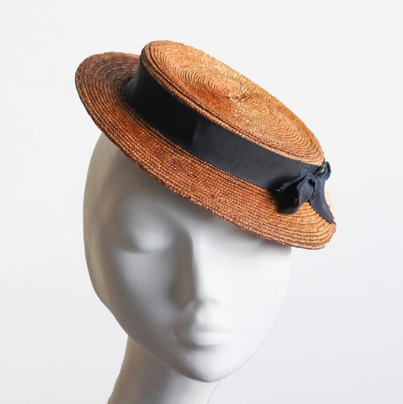MONROE Straw Boater Hat for Ladies Weddings, Melbourne Cup  display picture 3