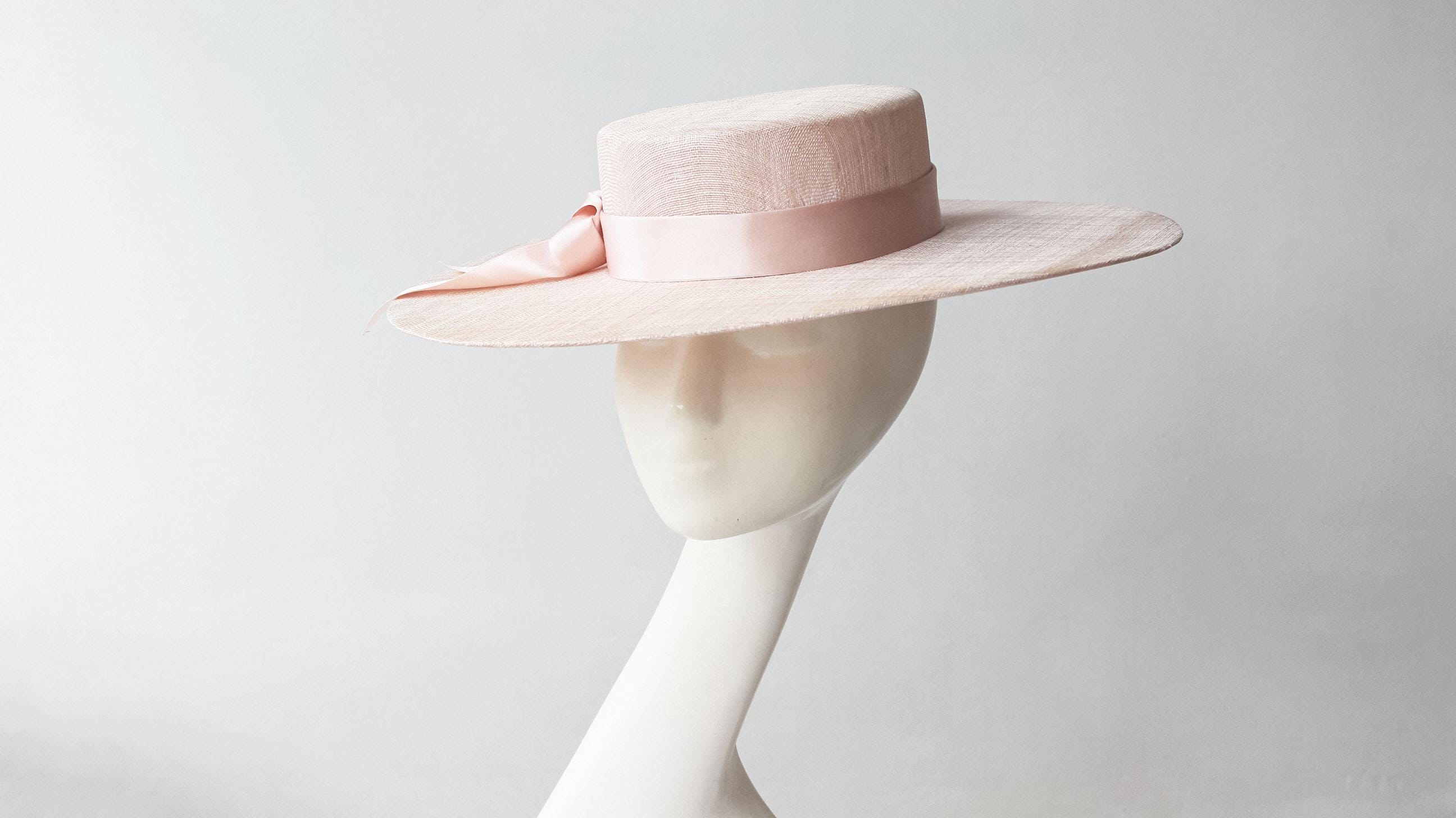 Women’s Pink Saratoga Race Boater Hat with Black Ribbon Hats of all kinds at Saratoga Race Course main image 2
