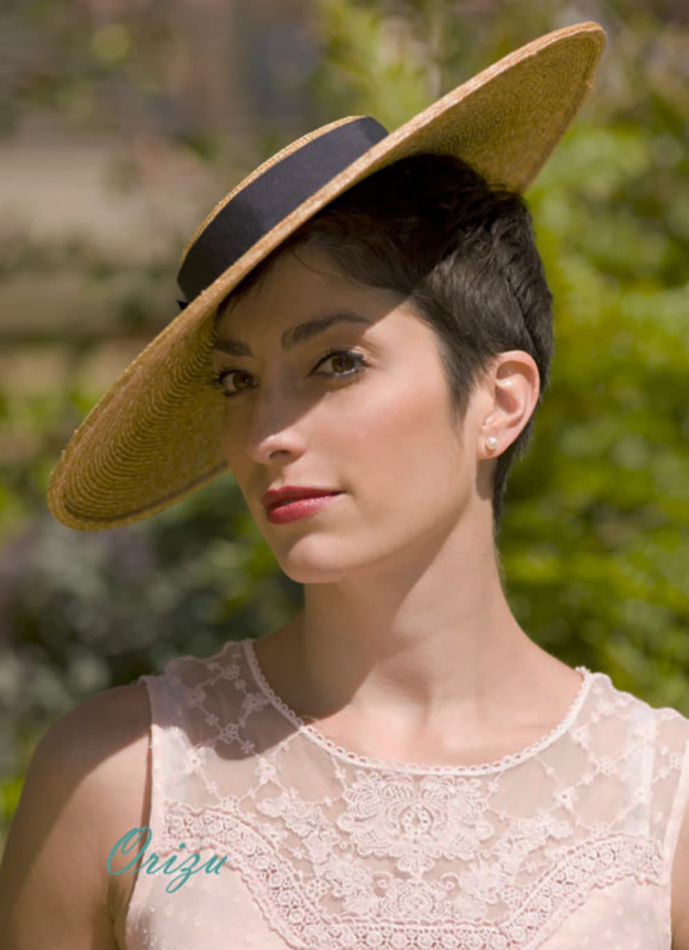 SUMMER FROU FROU Straw Boater Hat With Classic Wide Brim  display picture 2