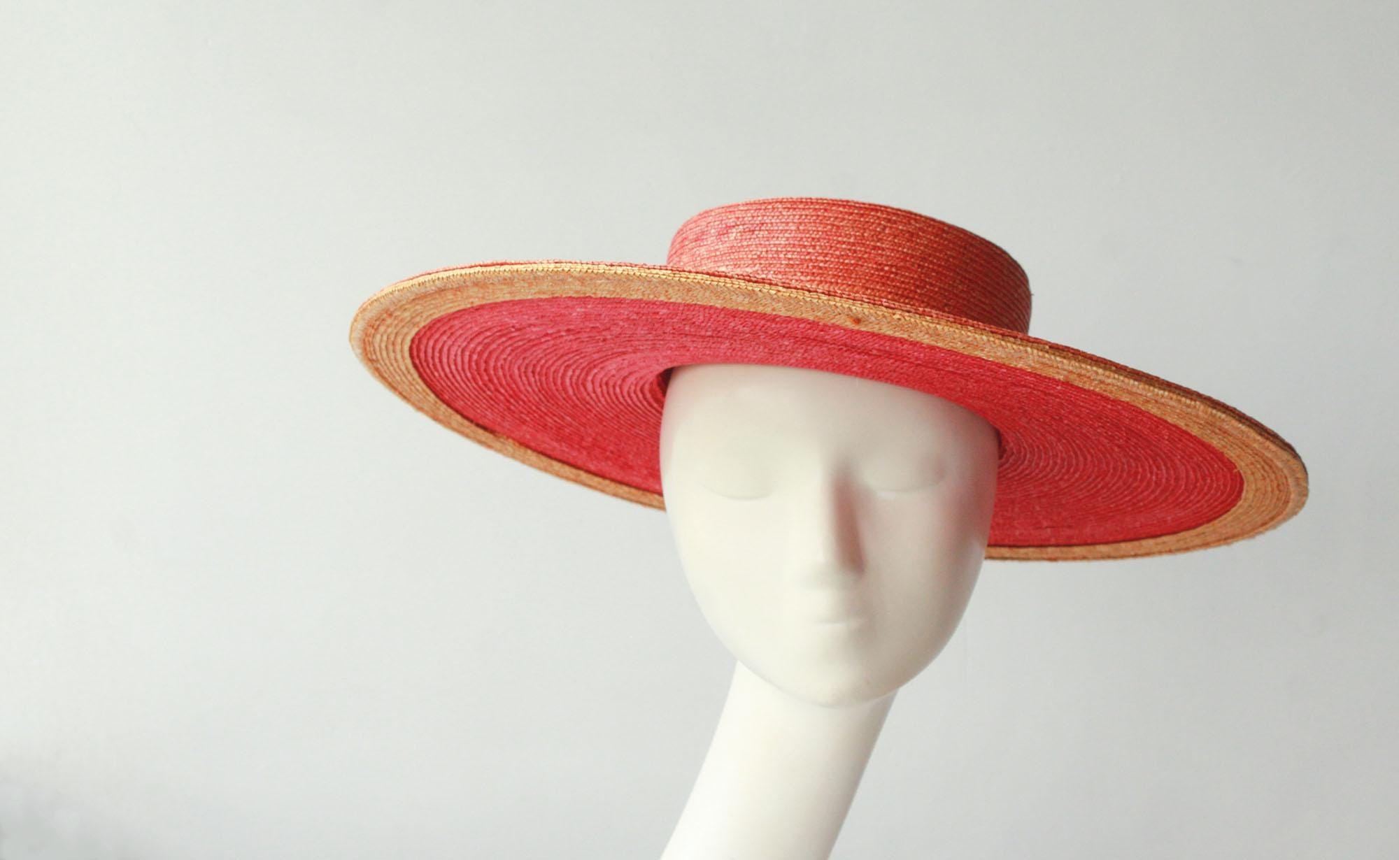 Pantropic Women\'s Panama Wide Brimmed Hat NWT Red Coral Red Panama Hats for Women for sale | eBay main image 3