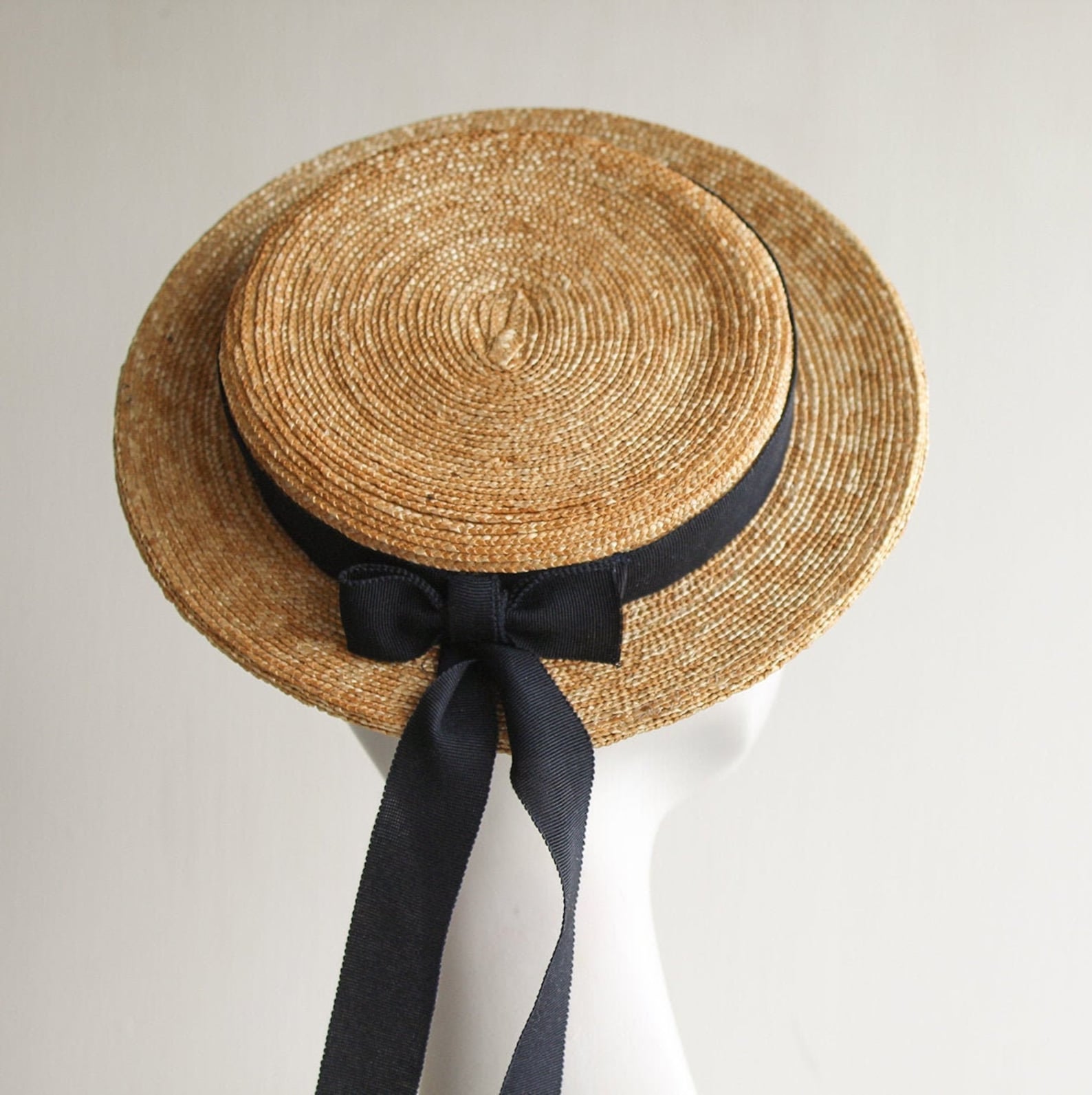 COCO MONROE Natural Straw Boating Hat in Fine Milan Straw, for Royal ...