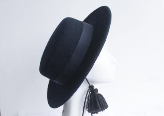 BALTIMORE Dark Navy Boater Hat With Wide Brim, for Royal  display picture 1