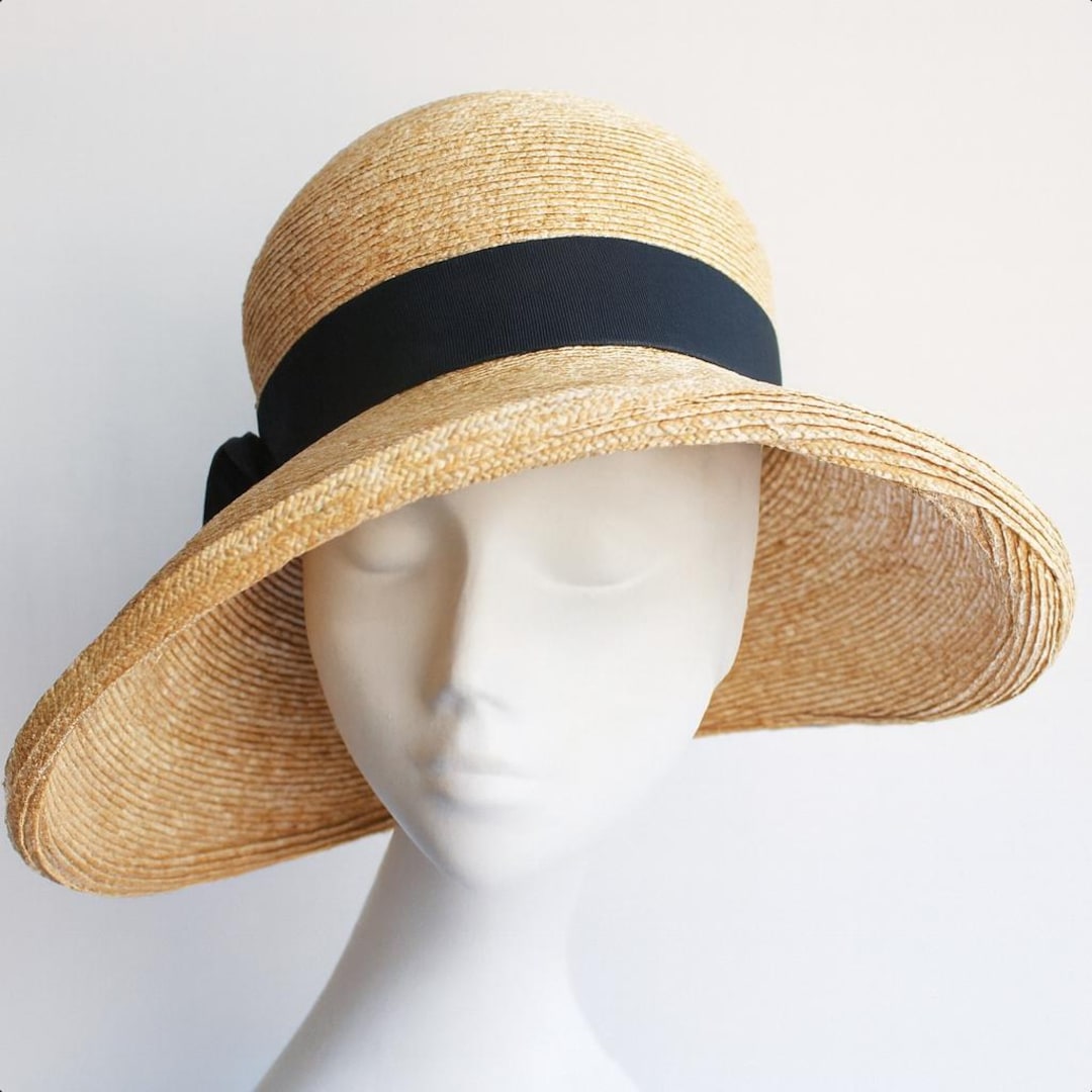 Custom Painted Cloche Straw Hat 1920 main image 4