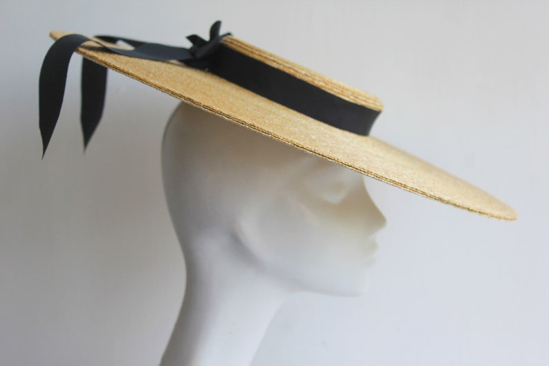 Edwardian Boater Hat ''MONTPELLIER BEAU'' Hat in Fine Natural Straw Weddings Royal Ascot Ladies Day Derby Hat image 3